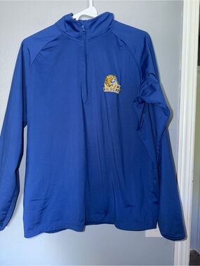 Sport-Tek Men's Royal Blue Quarter-Zip Pullover with Yellow Logo